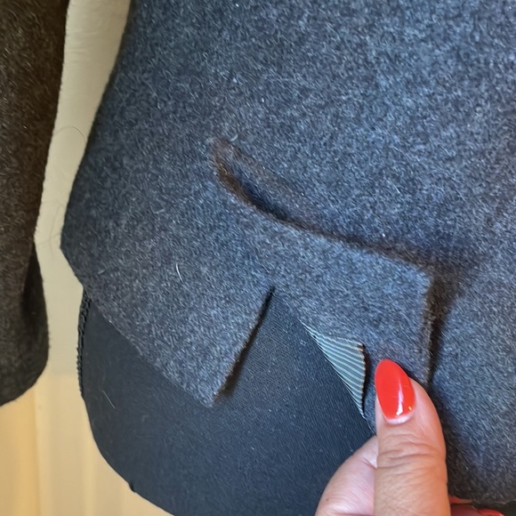 Banana Republic women’s charcoal grey military style pea coat light jacket. - Picture 5 of 12